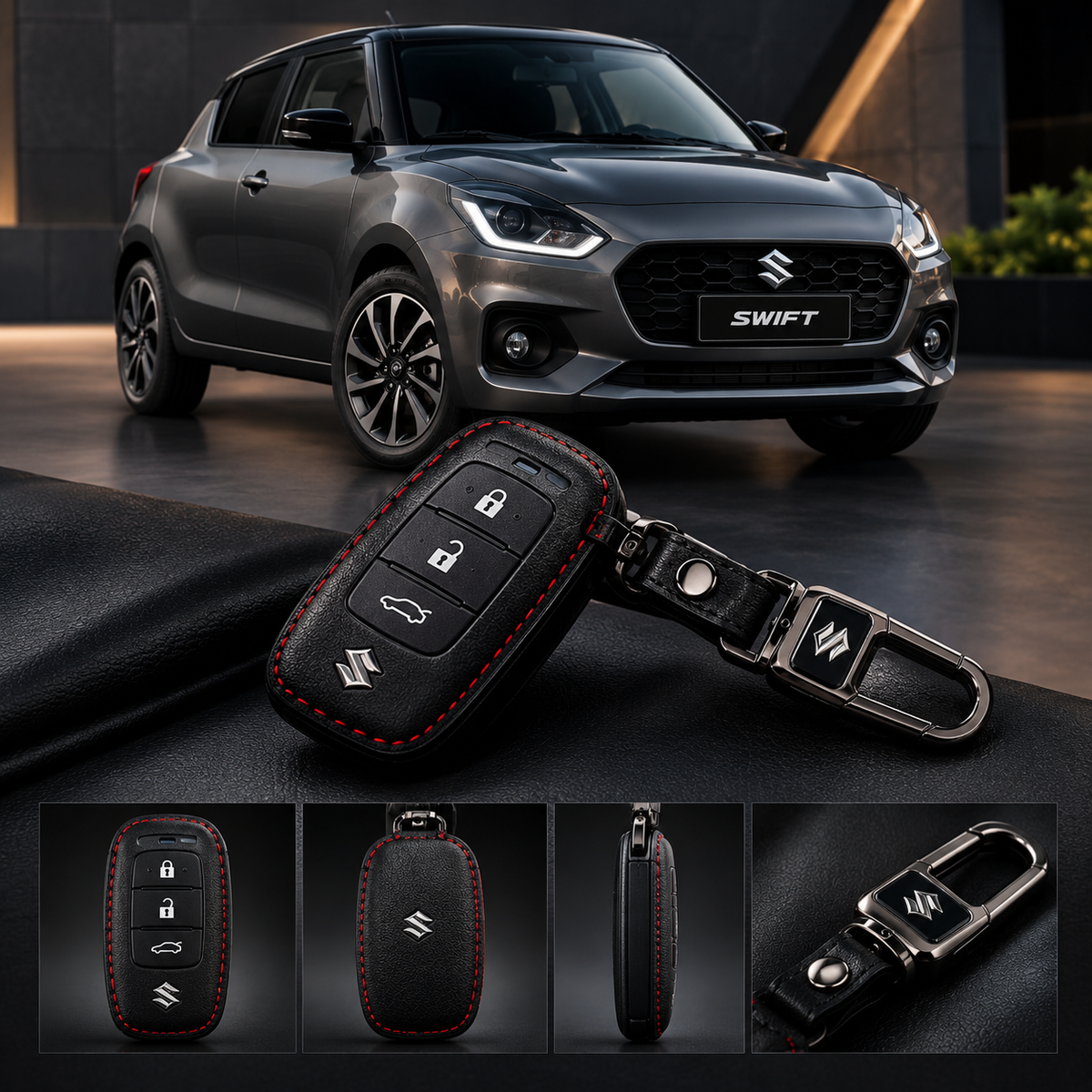 Suzuki Premium Leather Car Key Cover – Alto, Cultus, Wagon R & Swift
